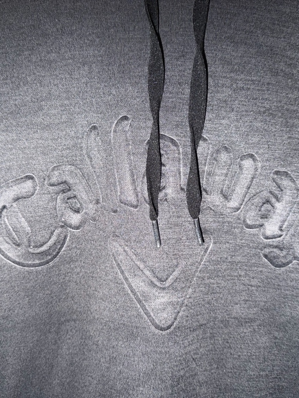 Gray Embossed Callaway Hoodie with Drawstrings